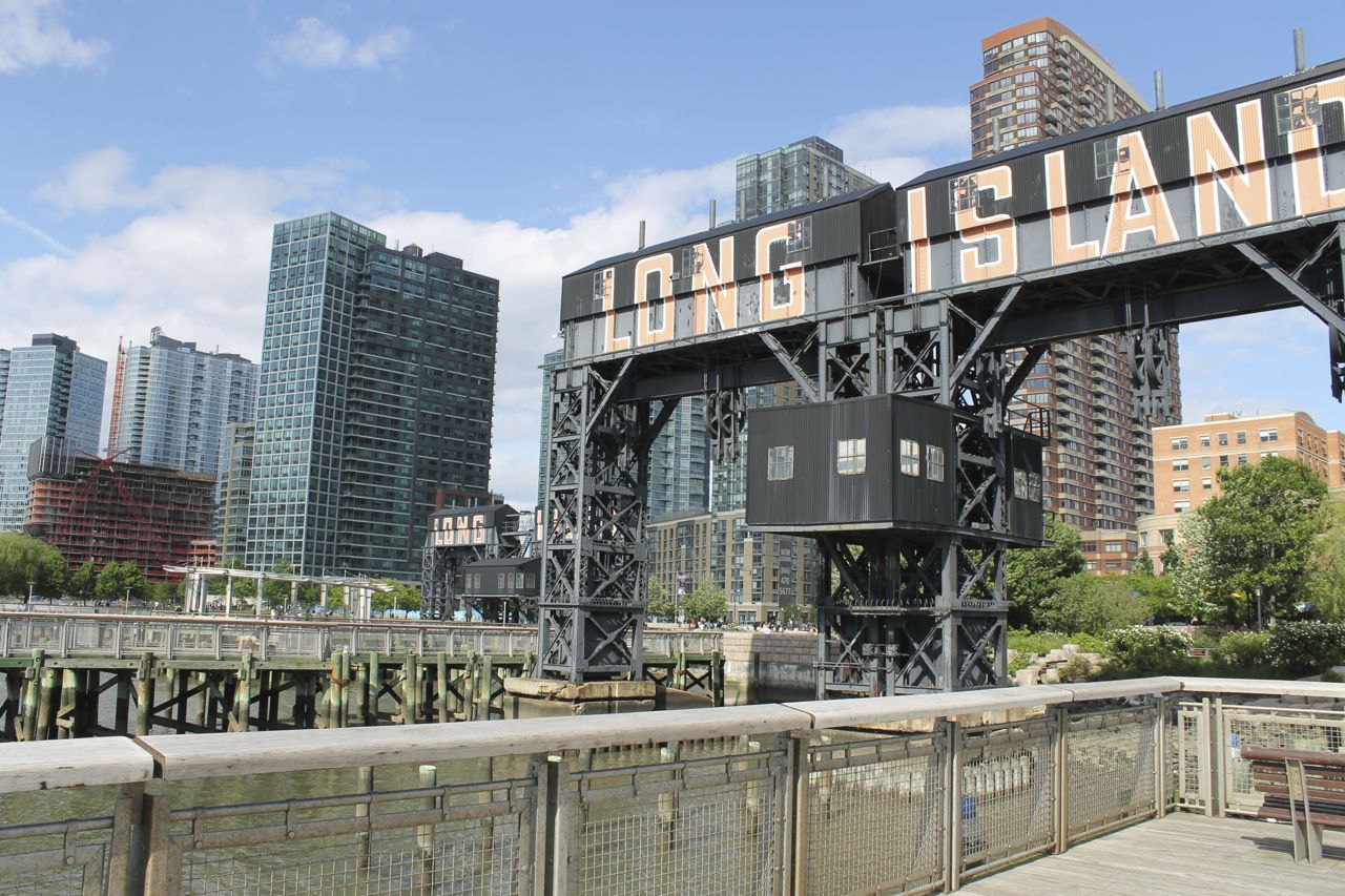 Stroll through gantry plaza state park