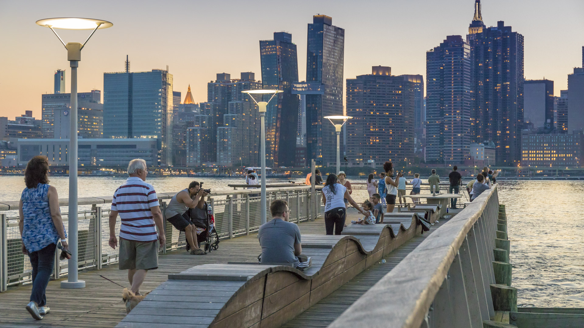 Stroll through gantry plaza state park