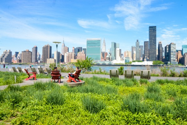 Stroll through gantry plaza state park