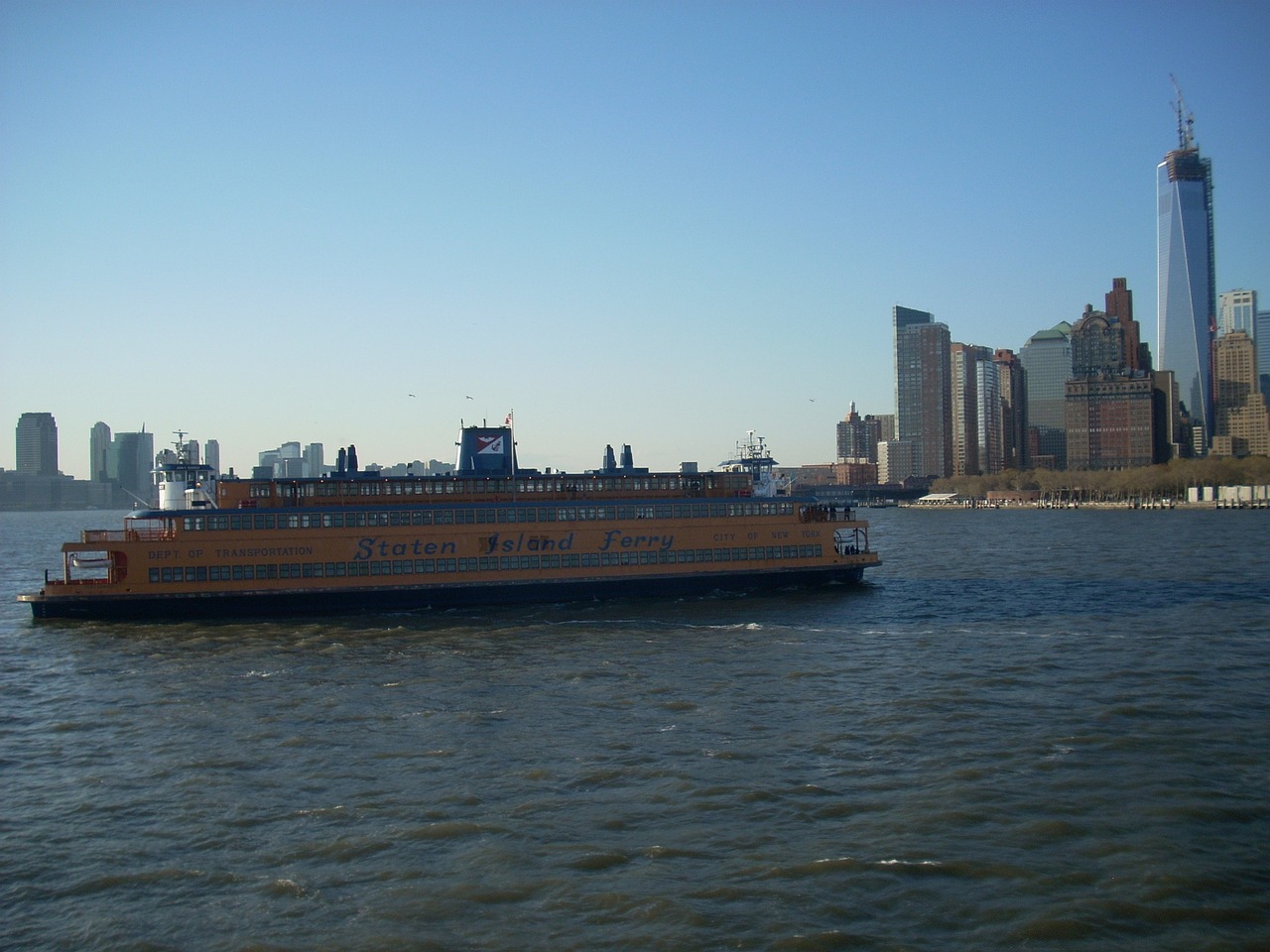 A ferry boat in the water