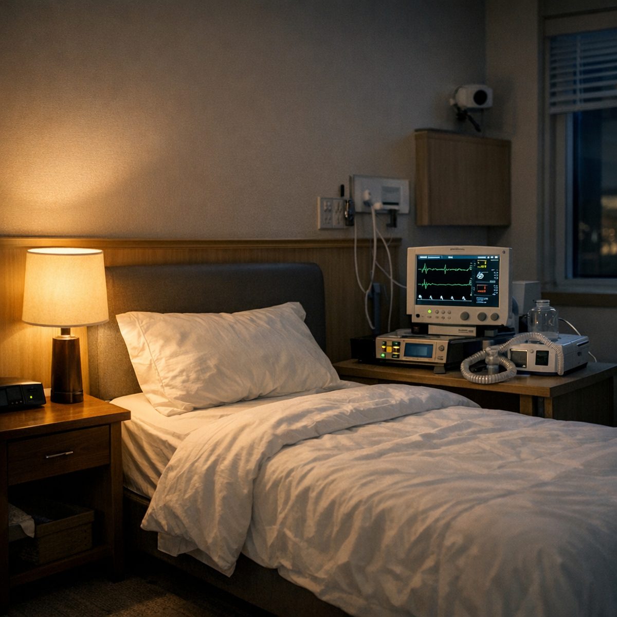 Sleep Apnea Doctor Manhattan Residents Trust, Right Here In Queens 2 Comfortable sleep study room with monitoring equipment at a sleep diagnostic center